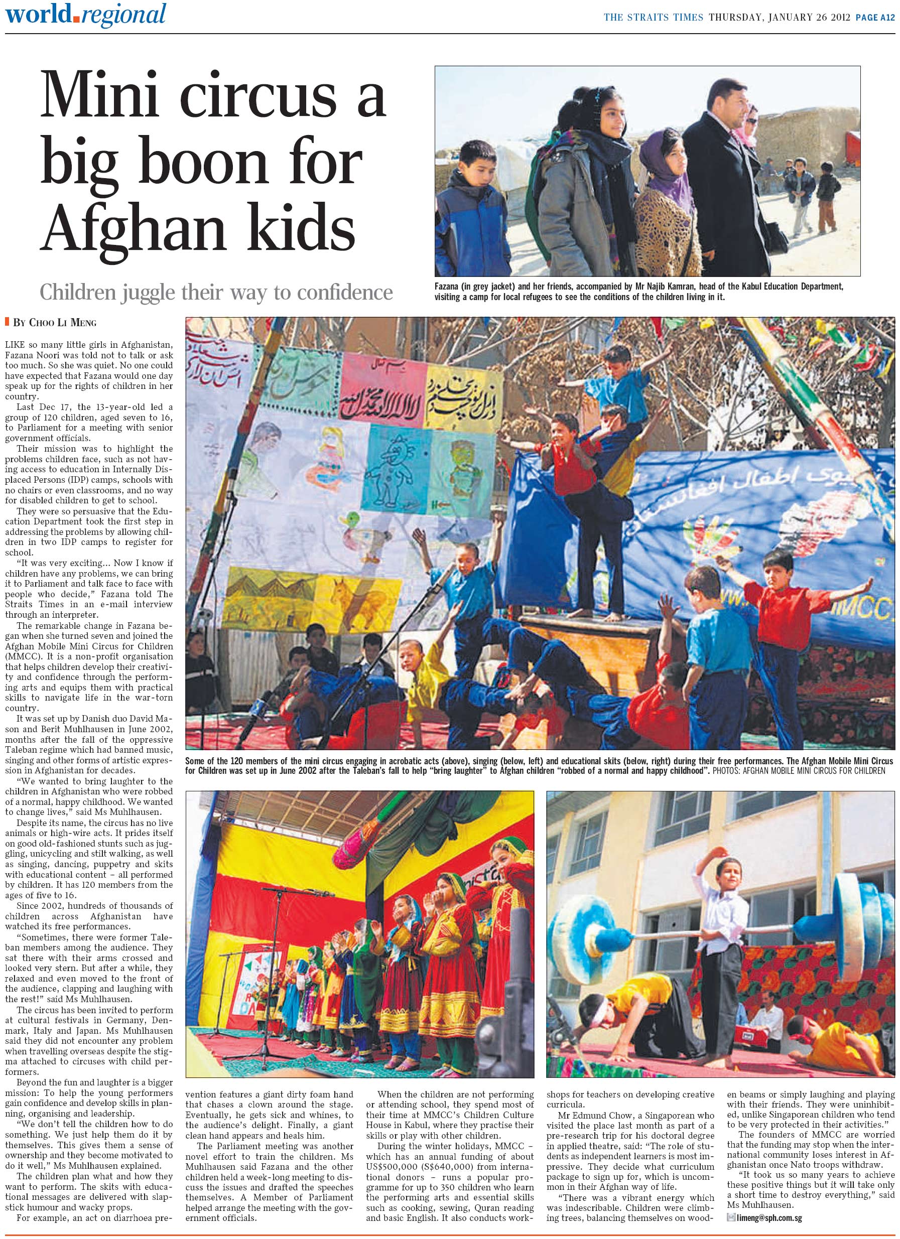 Mini Circus a big boon for Afghan children